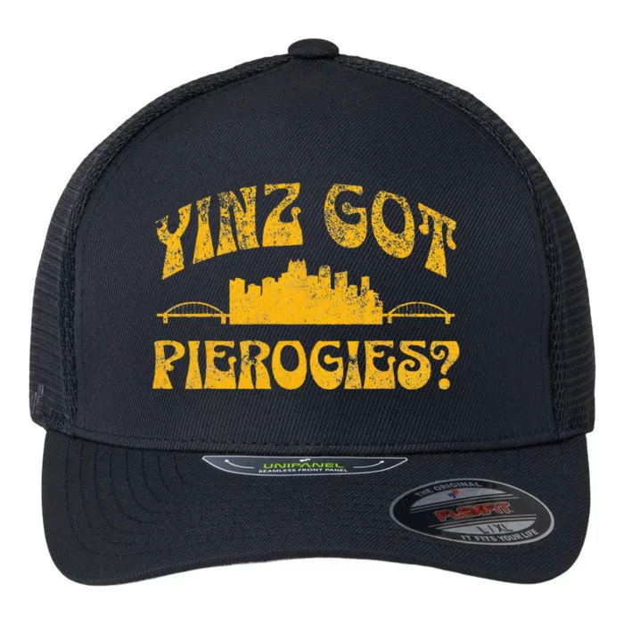 Pittsburgh Yinz Funny Yinzer Steel City 412 Pierogies Home Flexfit Unipanel Trucker Cap