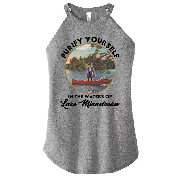 Purify Yourself In The Waters Of Lake Minnetonka Vintage Women’s Perfect Tri Rocker Tank