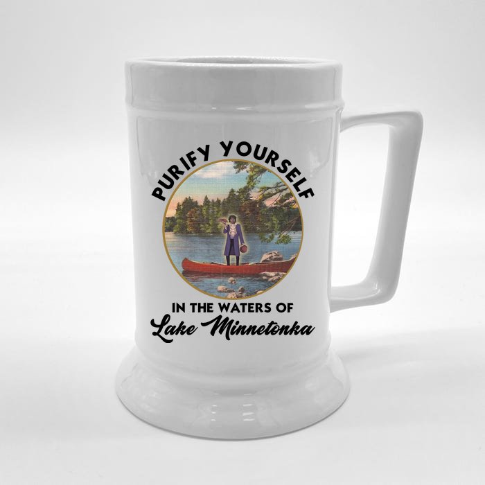 Purify Yourself In The Waters Of Lake Minnetonka Vintage Front & Back Beer Stein