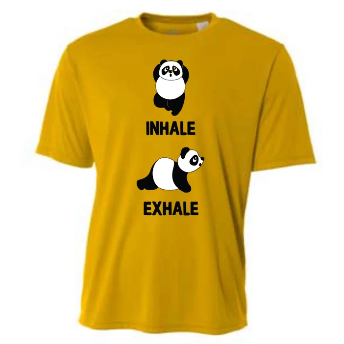 Panda Yoga Inhale Exhale Fitness Panda Bear Yoga Excercise Meaningful Gift Cooling Performance Crew T-Shirt