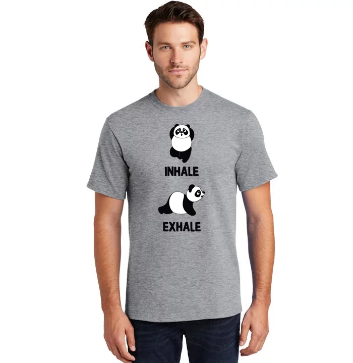 Panda Yoga Inhale Exhale Fitness Panda Bear Yoga Excercise Meaningful Gift Tall T-Shirt