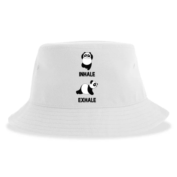 Panda Yoga Inhale Exhale Fitness Panda Bear Yoga Excercise Meaningful Gift Sustainable Bucket Hat