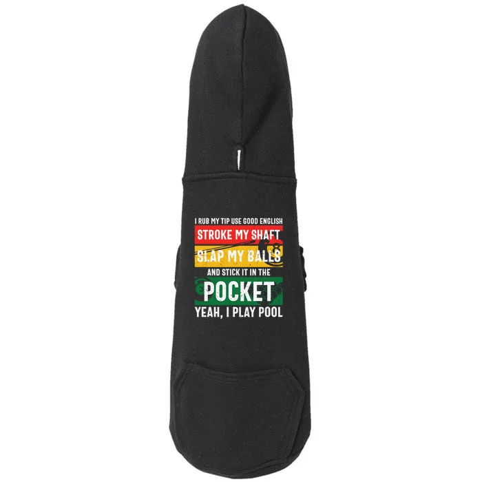 Pocket Yeah, I Play Pool Billiards Dad Gift For Father’s Day Doggie 3-End Fleece Hoodie