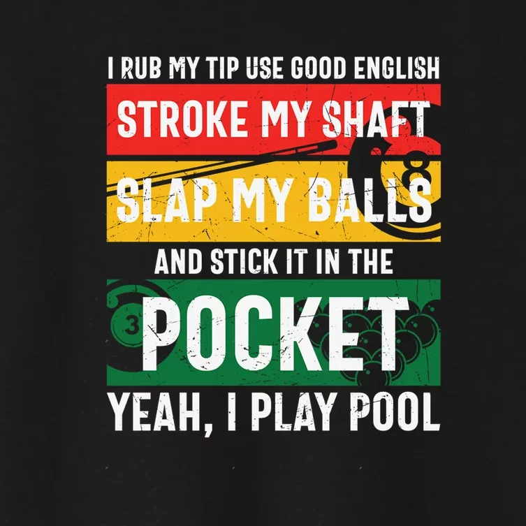 Pocket Yeah, I Play Pool Billiards Dad Gift For Father’s Day Women's Crop Top Tee