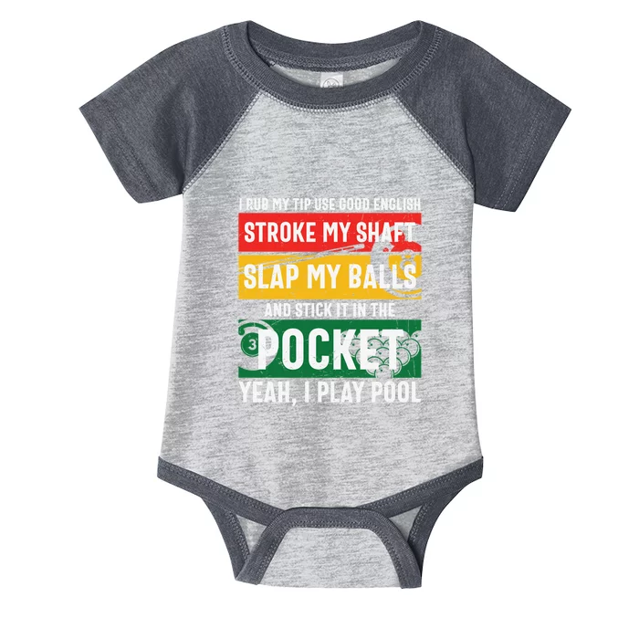 Pocket Yeah, I Play Pool Billiards Dad Gift For Father’s Day Infant Baby Jersey Bodysuit