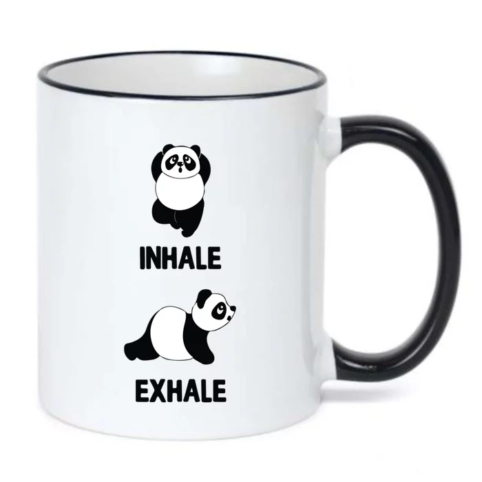 Panda Yoga Inhale Exhale Fitness Panda Bear Yoga Excercise Gift Black Color Changing Mug