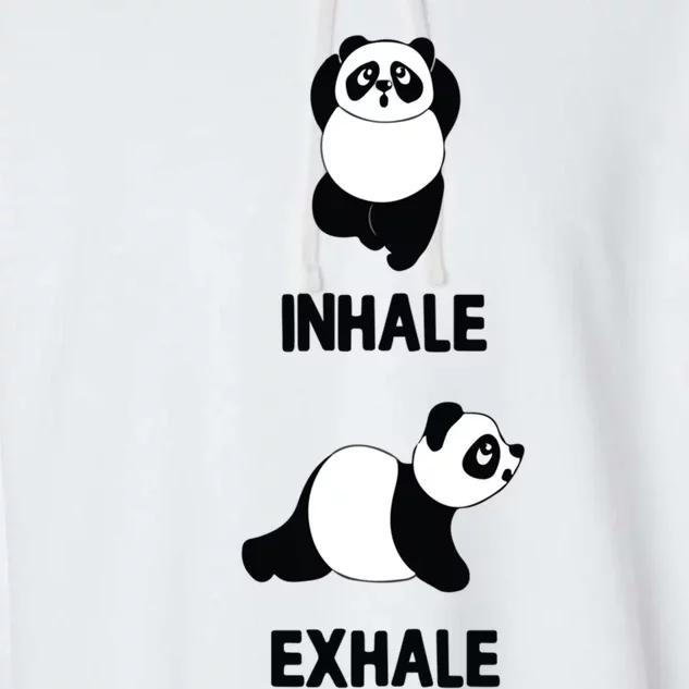 Panda Yoga Inhale Exhale Fitness Panda Bear Yoga Excercise Gift Garment-Dyed Fleece Hoodie