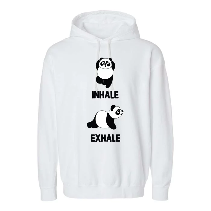 Panda Yoga Inhale Exhale Fitness Panda Bear Yoga Excercise Gift Garment-Dyed Fleece Hoodie