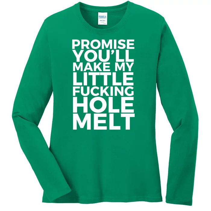 Promise Youll Make My Little Fucking Hole Melt Ladies Long Sleeve Shirt