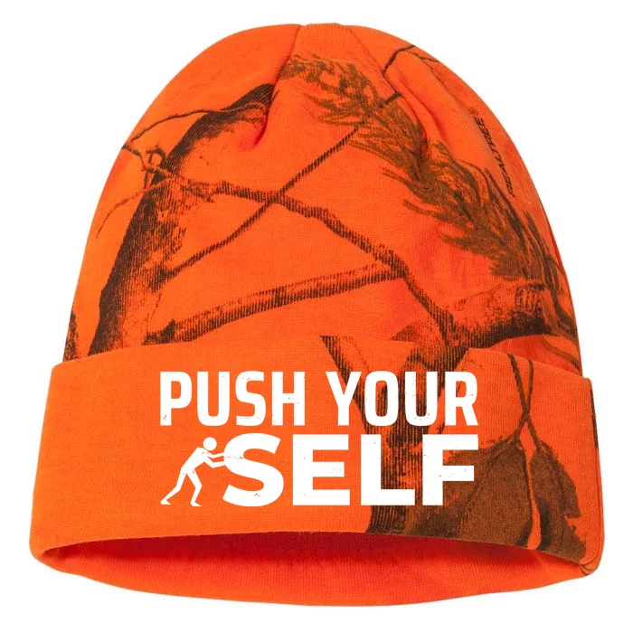 Push Yourself Motivational Kati - 12in Camo Beanie