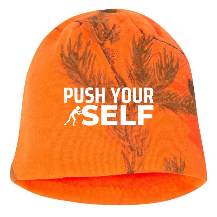 Push Yourself Motivational Kati - Camo Knit Beanie