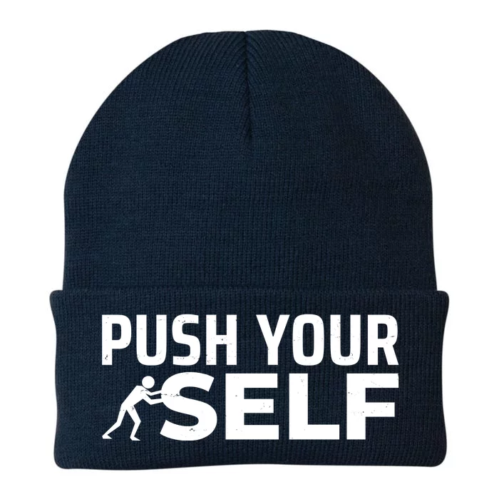 Push Yourself Motivational Knit Cap Winter Beanie