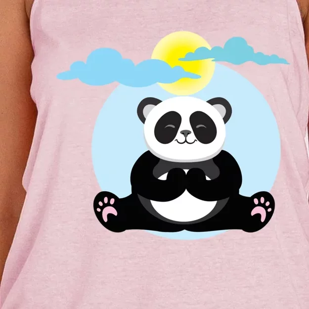 Panda Yoga Meditation Namaste Gift Women's Knotted Racerback Tank