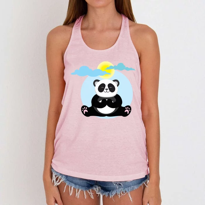 Panda Yoga Meditation Namaste Gift Women's Knotted Racerback Tank