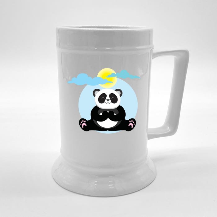 Panda Yoga Meditation Namaste Gift Front & Back Beer Stein