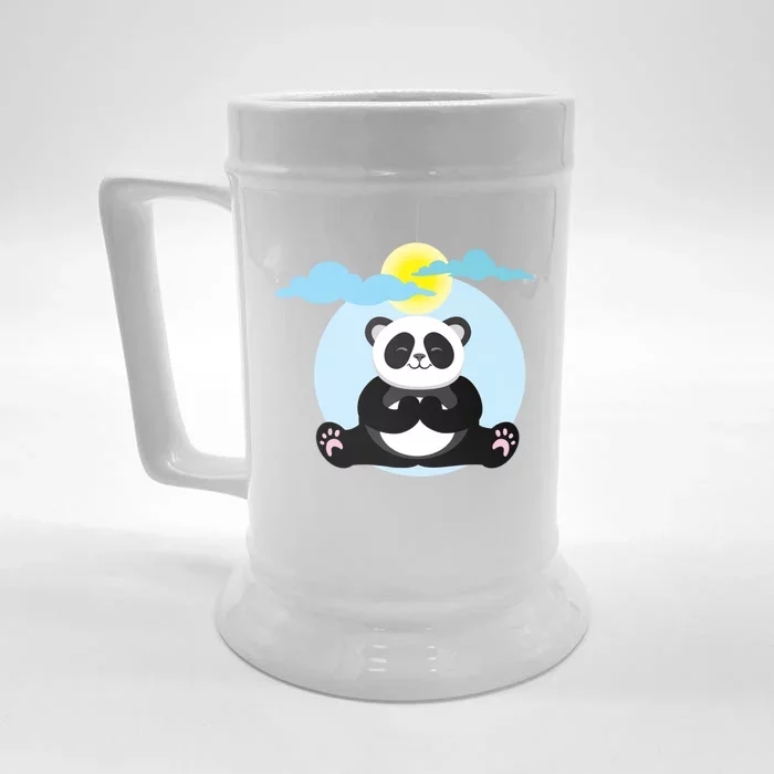 Panda Yoga Meditation Namaste Gift Front & Back Beer Stein