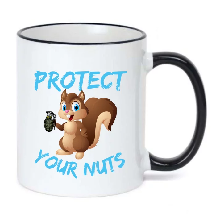 Protect Your Nuts Squirrel Inappropriate Adult Humor Gift Black Color Changing Mug