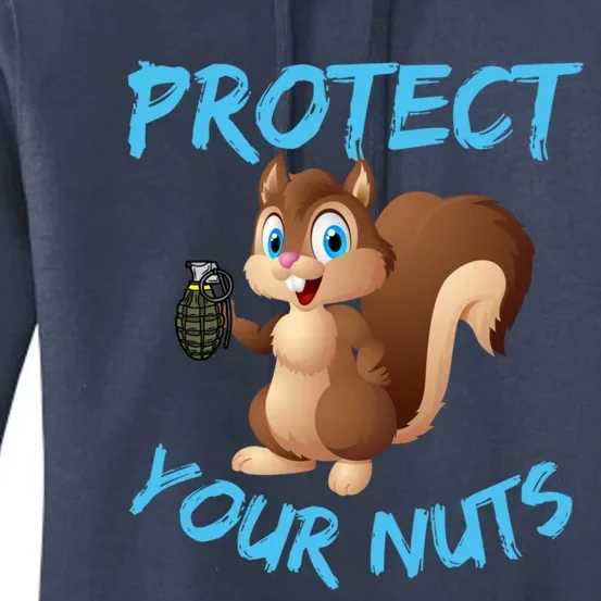 Protect Your Nuts Squirrel Inappropriate Adult Humor Gift Women's Pullover Hoodie