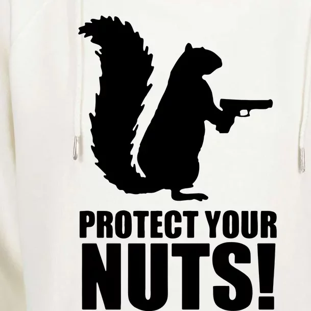 Protect Your Nuts Squirrel Womens Funnel Neck Pullover Hood