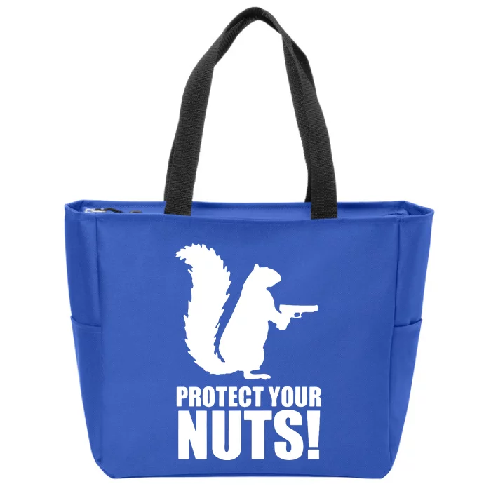 Protect Your Nuts Squirrel Zip Tote Bag