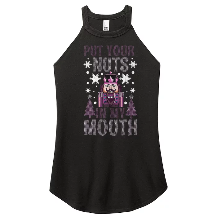 Put Your Nuts In My Mouth Nutcracker Christmas Women’s Perfect Tri Rocker Tank