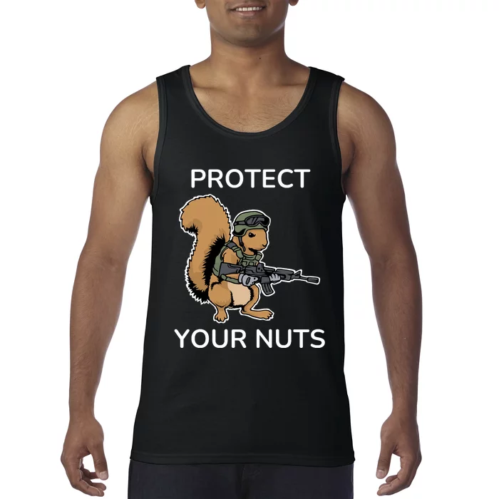 Protect Your Nuts Funny Squirrel Lover Tank Top