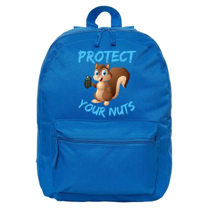 Protect Your Nuts Squirrel Inappropriate Adult Humor Meaningful Gift 16 in Basic Backpack