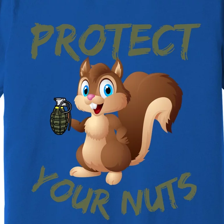 Protect Your Nuts Squirrel Inappropriate Adult Humor Gift Premium T-Shirt