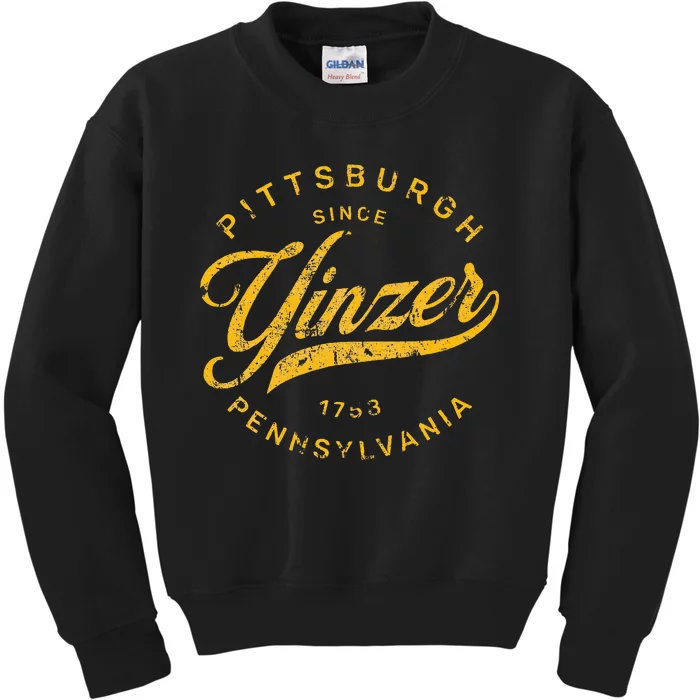 Pittsburgh Yinzer Pennsylvania Steel City Home Yinz Funny Kids Sweatshirt