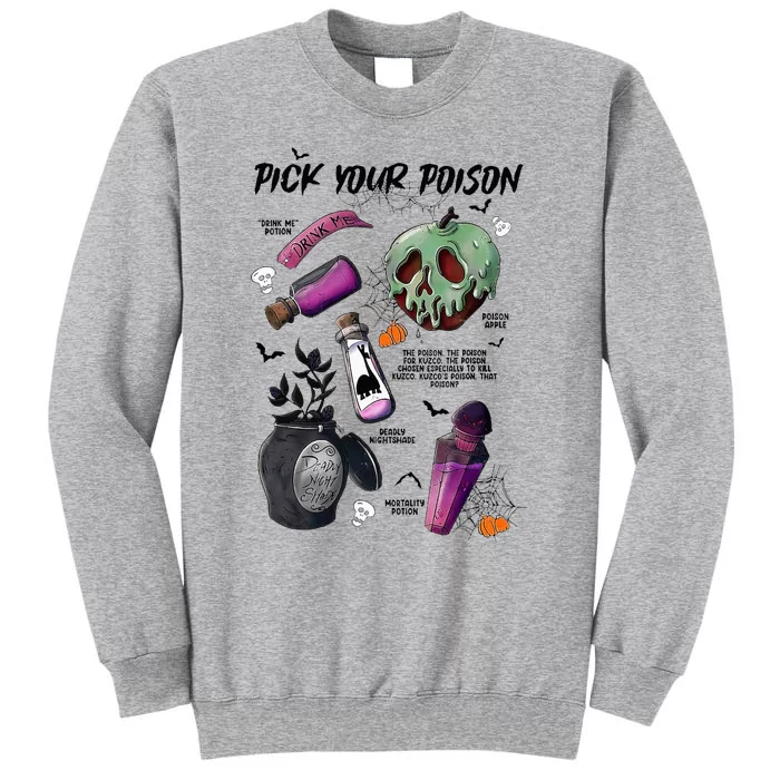 Pick Your P.O.I.S.O.N Drink Me Potion Halloween Tall Sweatshirt