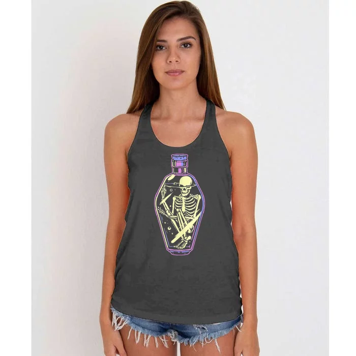 Pick Your Poison Pastel Goth Skeleton Potion Halloween Women's Knotted Racerback Tank