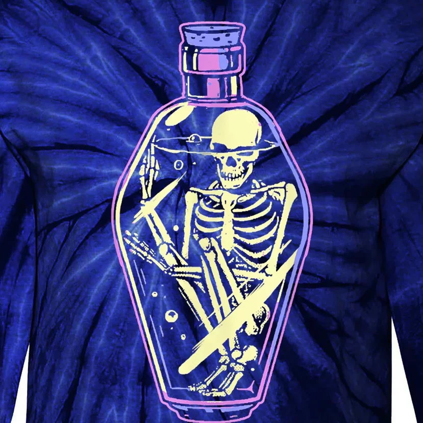 Pick Your Poison Pastel Goth Skeleton Potion Halloween Tie-Dye Long Sleeve Shirt