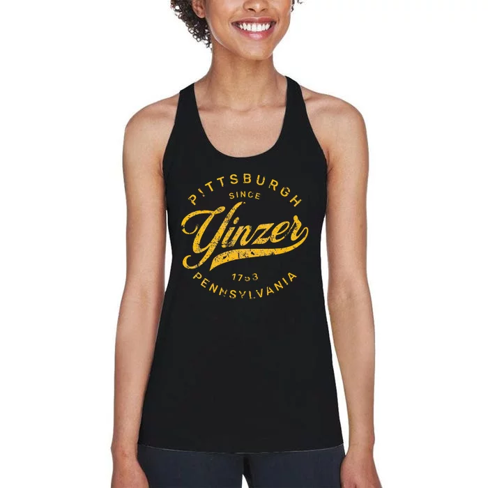 Pittsburgh Yinzer Pennsylvania Steel City Home Yinz Funny Women's Racerback Tank