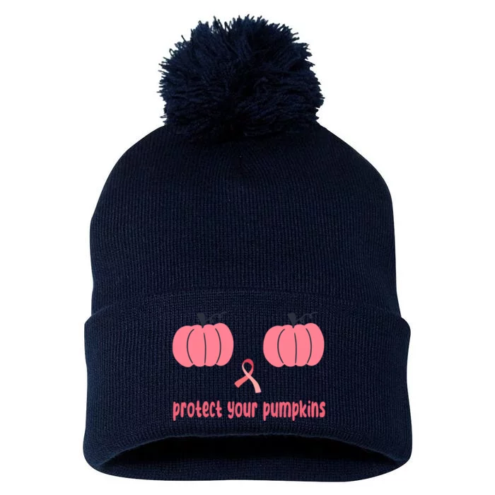 Protect Your Pumpkins Breast Cancer Awareness Pom Pom 12in Knit Beanie