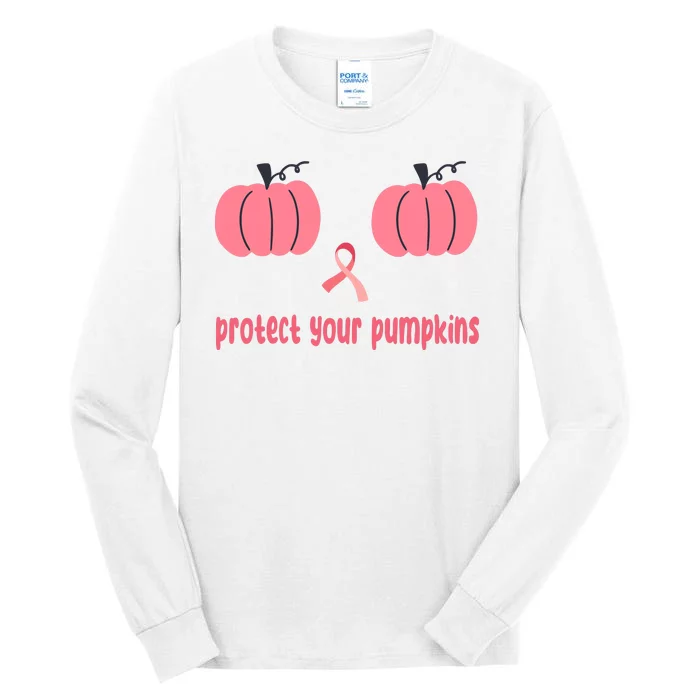 Protect Your Pumpkins Breast Cancer Awareness Tall Long Sleeve T-Shirt