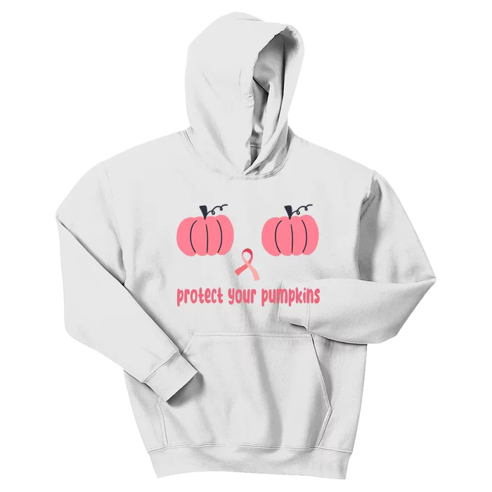 Protect Your Pumpkins Breast Cancer Awareness Kids Hoodie