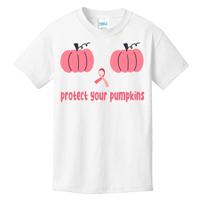 Protect Your Pumpkins Breast Cancer Awareness Kids T-Shirt