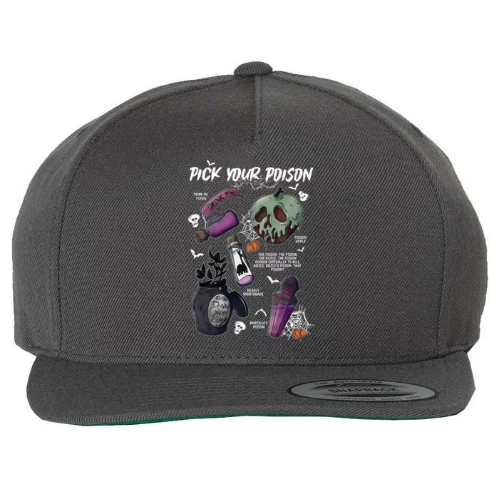 Pick Your PoisonS Funny Drink Me PotionS Happy Halloween Wool Snapback Cap