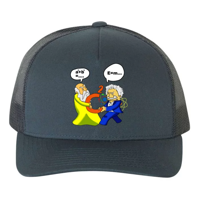 Pythagoras vs Einstein Funny Math Science Yupoong Adult 5-Panel Trucker Hat