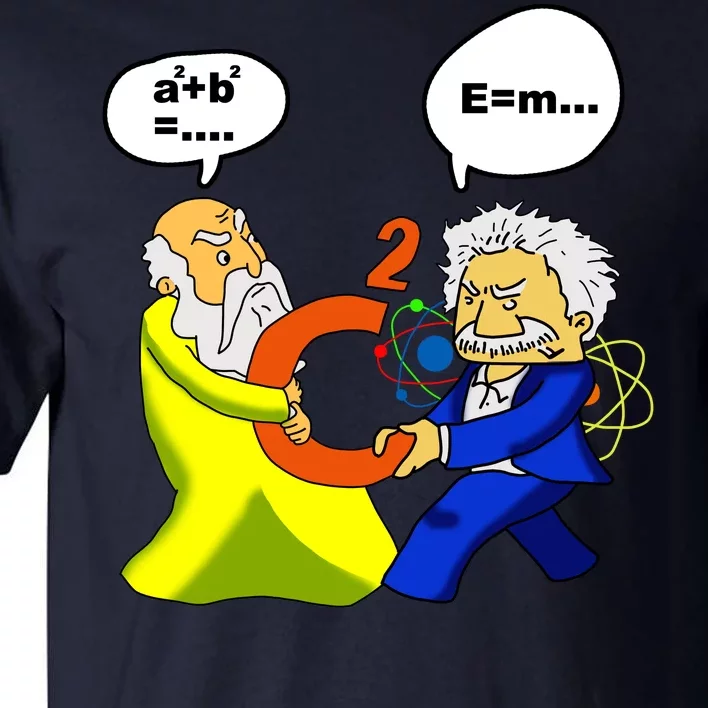 Pythagoras vs Einstein Funny Math Science Tall T-Shirt