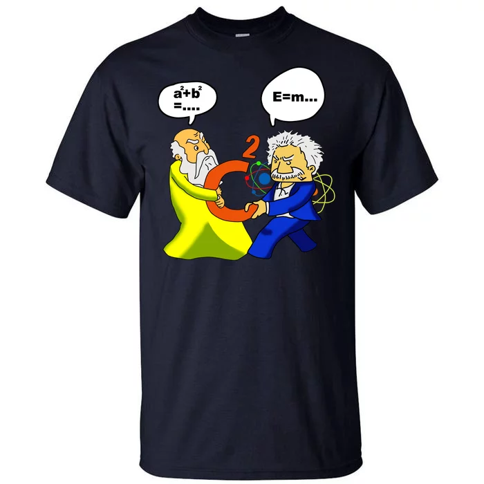 Pythagoras vs Einstein Funny Math Science Tall T-Shirt