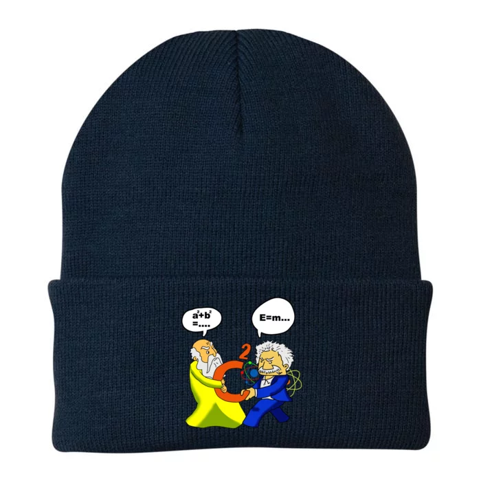 Pythagoras vs Einstein Funny Math Science Knit Cap Winter Beanie