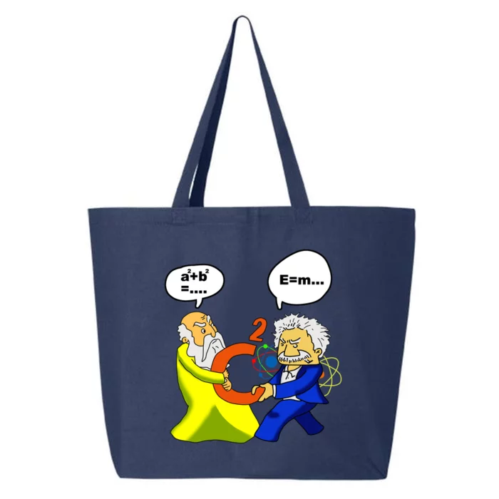 Pythagoras vs Einstein Funny Math Science 25L Jumbo Tote