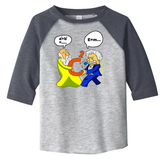 Pythagoras vs Einstein Funny Math Science Toddler Fine Jersey T-Shirt