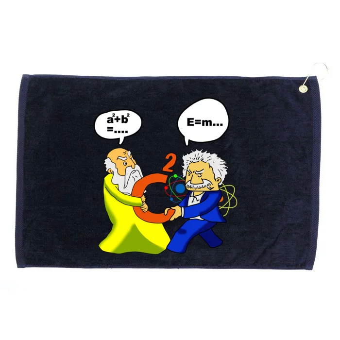 Pythagoras vs Einstein Funny Math Science Grommeted Golf Towel