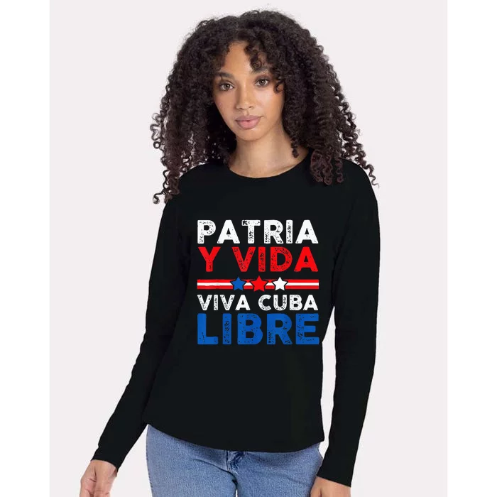 Patria Y Vida VIVA CUBA LIBRE Womens Cotton Relaxed Long Sleeve T-Shirt