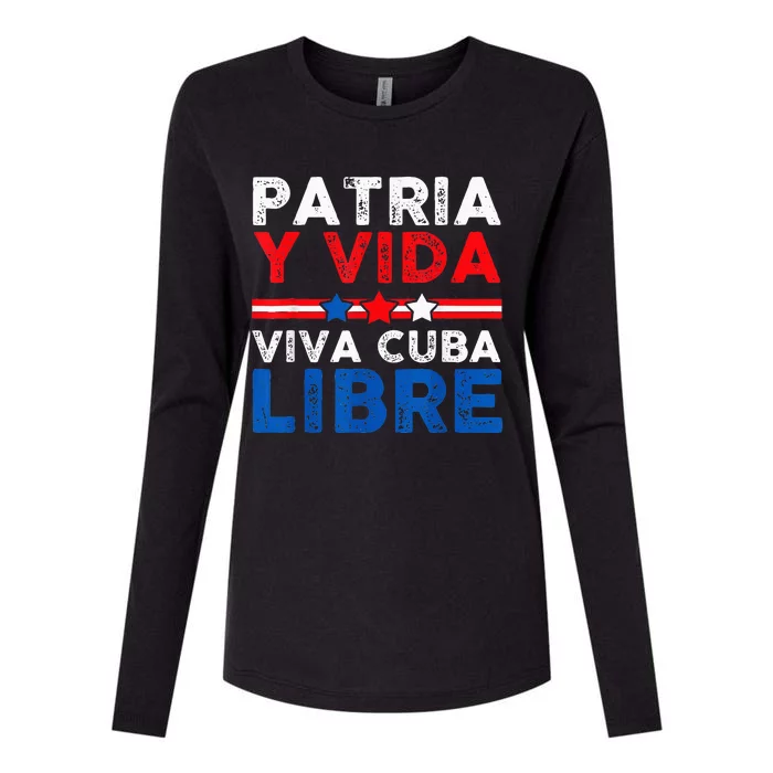 Patria Y Vida VIVA CUBA LIBRE Womens Cotton Relaxed Long Sleeve T-Shirt