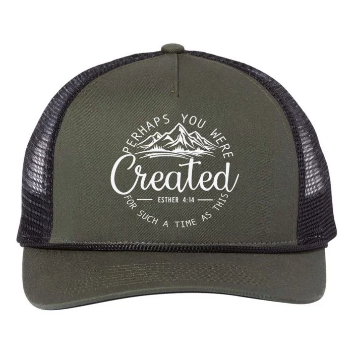 Perhaps You Were Created Christian Esther 4 14 Bible Verse Retro Rope Trucker Hat Cap