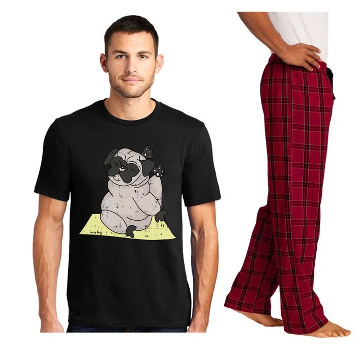 Pug Yoga Workout Kawaii Cartoon Cute Animal Dog Lover Gift Pajama Set