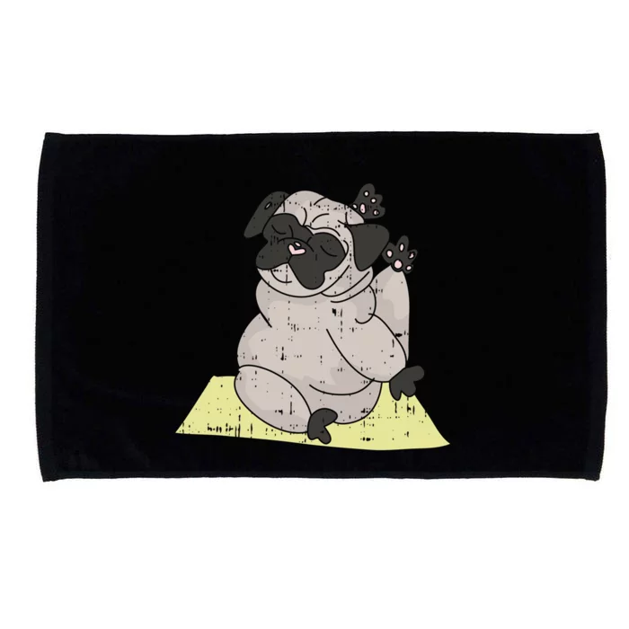 Pug Yoga Workout Kawaii Cartoon Cute Animal Dog Lover Gift Microfiber Hand Towel